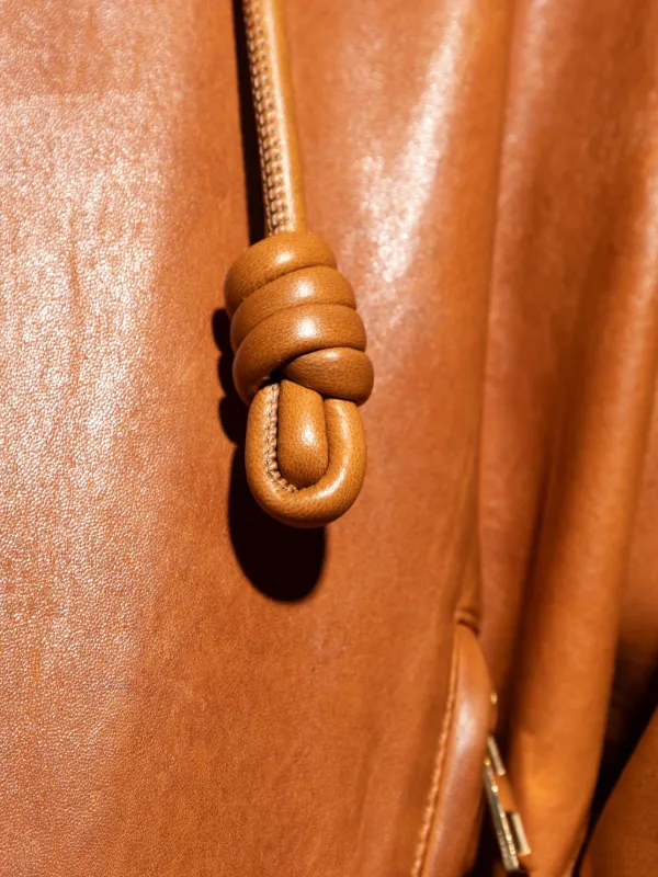 LOEWE Hooded Leather Jacket | Brown | FARFETCH