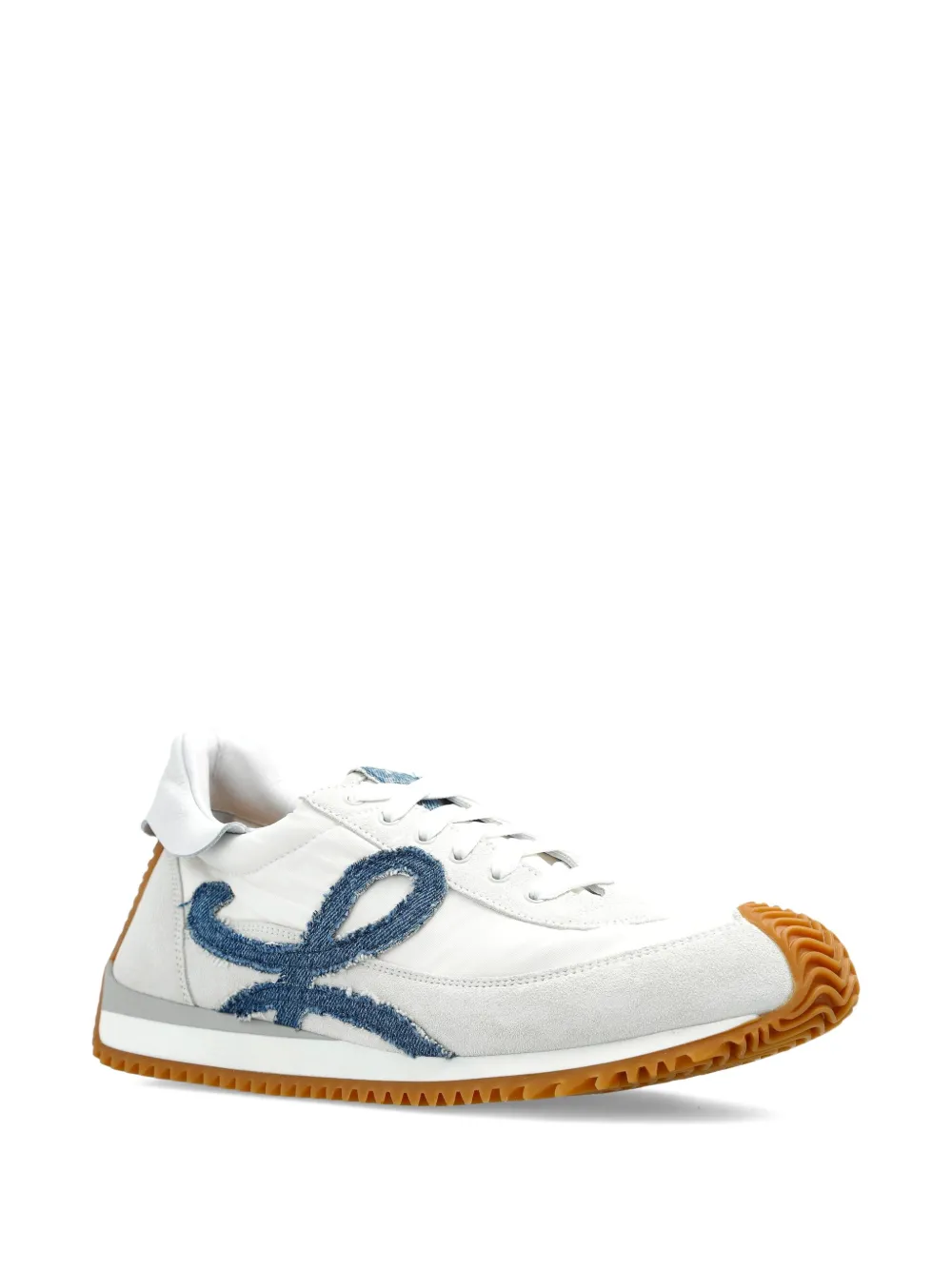 LOEWE Flow Runner 2.0 logo-detail suede sneakers WHITE LIGHT DENIM
