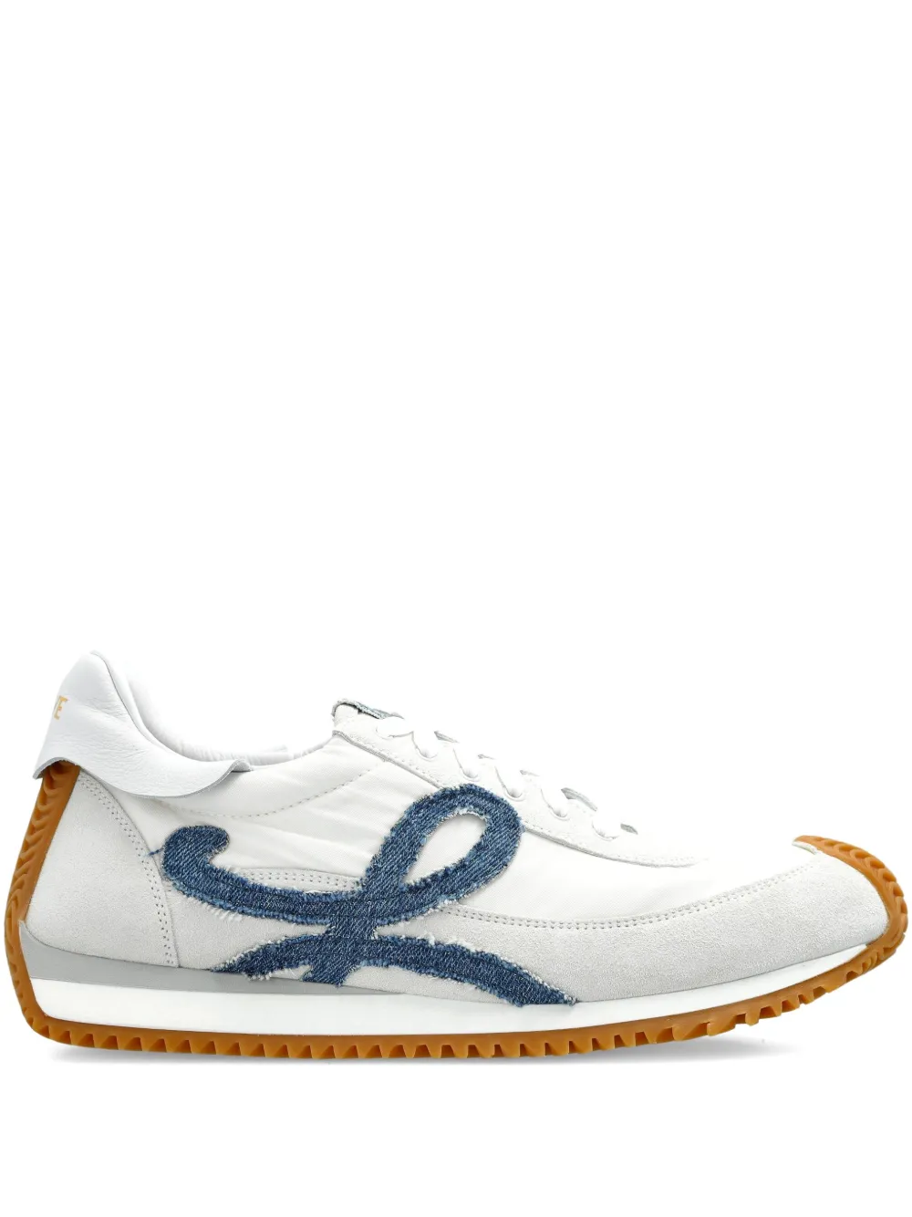 LOEWE Flow Runner 2.0 logo-detail suede sneakers WHITE LIGHT DENIM