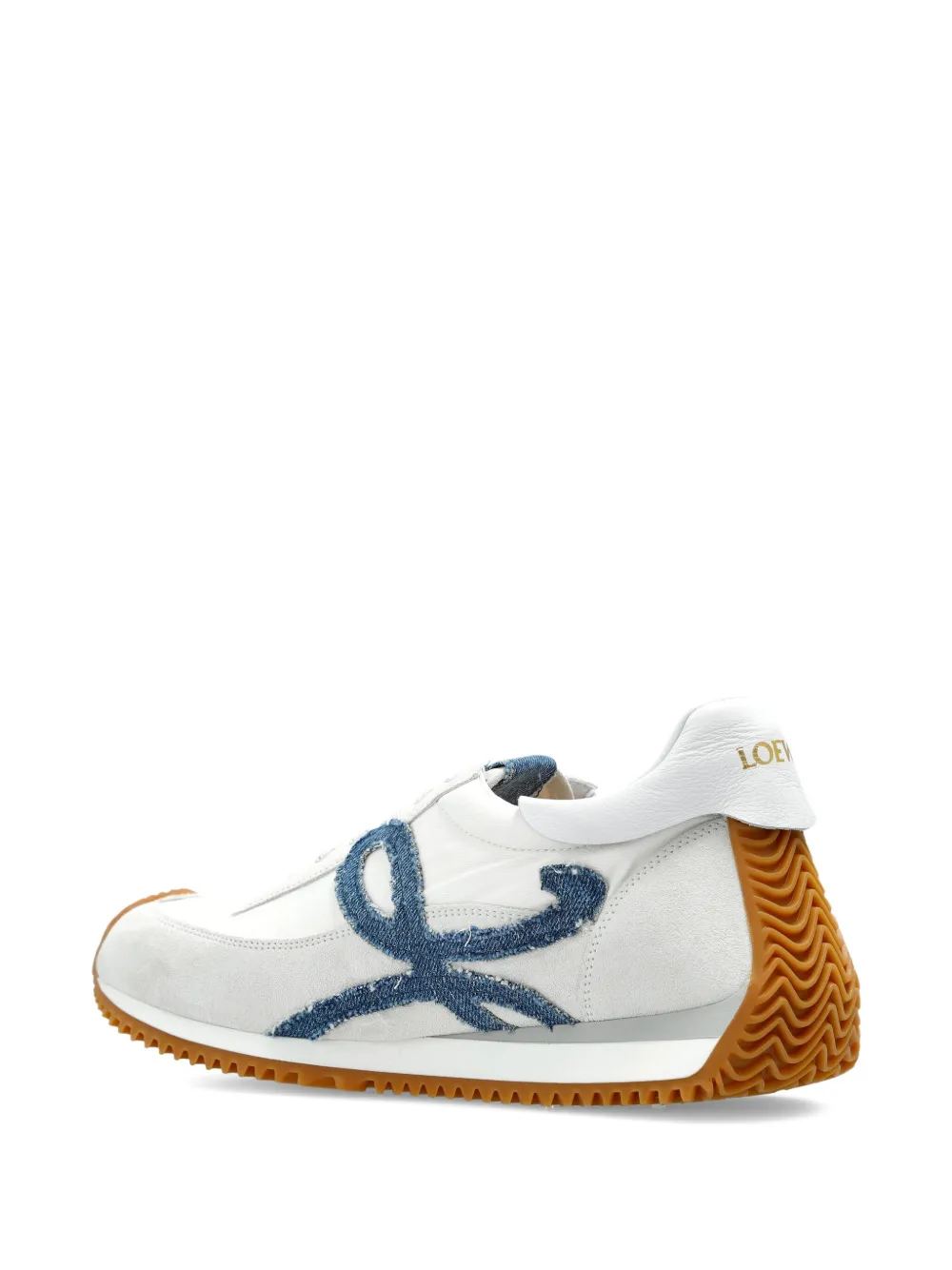 LOEWE Flow Runner 2.0 logo-detail suede sneakers WHITE LIGHT DENIM