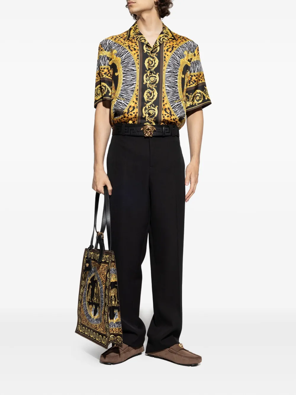 Versace Casual Pants With Belt Loops In Black