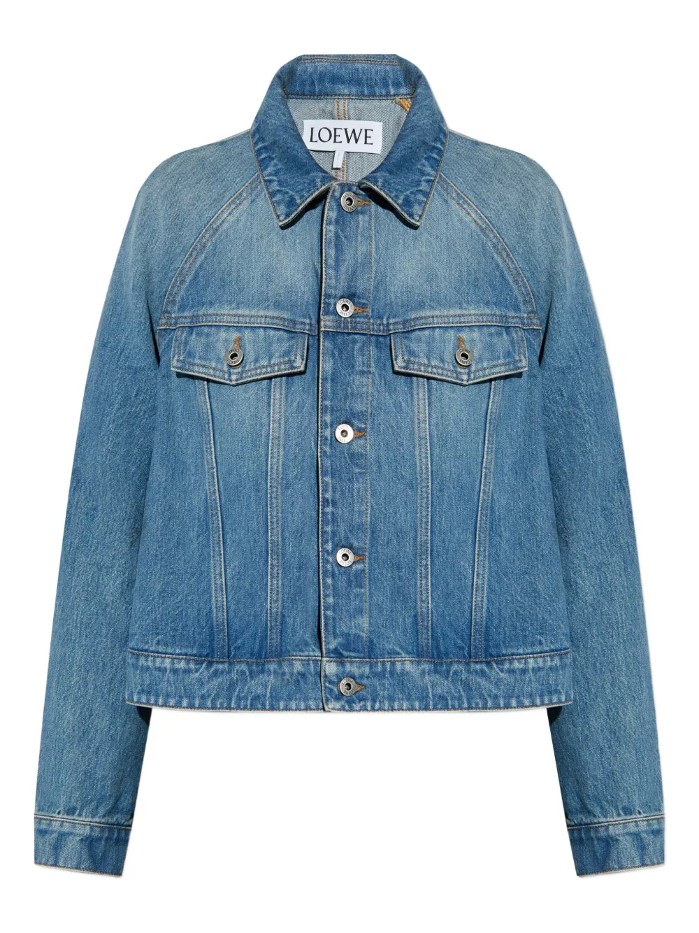 LOEWE raglan-sleeve denim jacket Blauw
