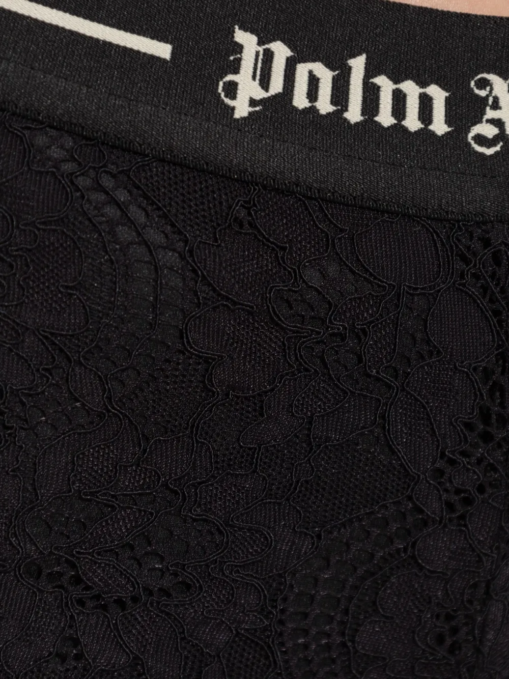 Palm Angels lace-floral trousers Zwart