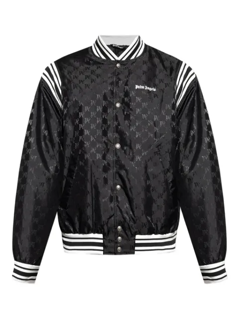 Palm Angels logo-pattern bomber jacket