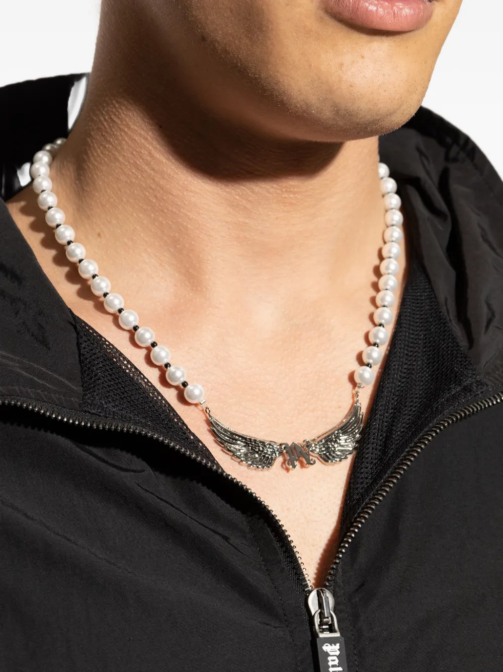 Palm Angels Wing-pendant Necklace In Metallic