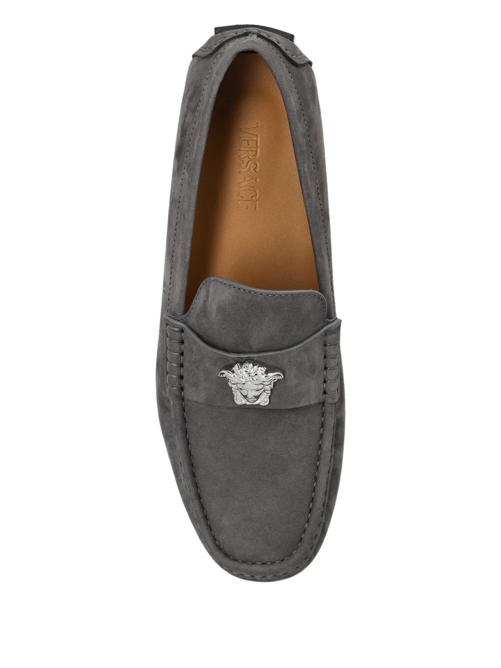 Versace La Medusa-embellished loafers Grey
