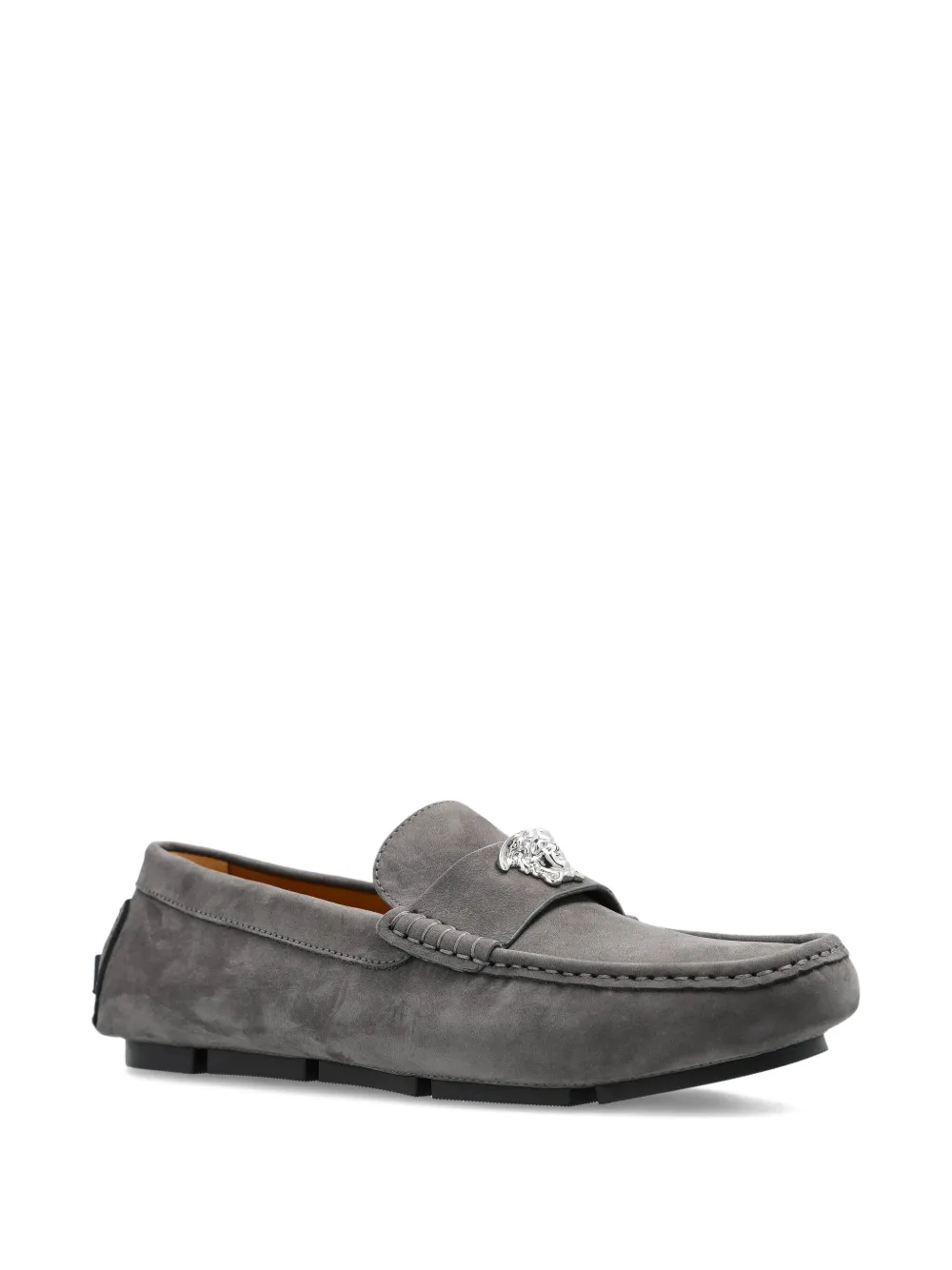 Versace La Medusa-embellished loafers Grey