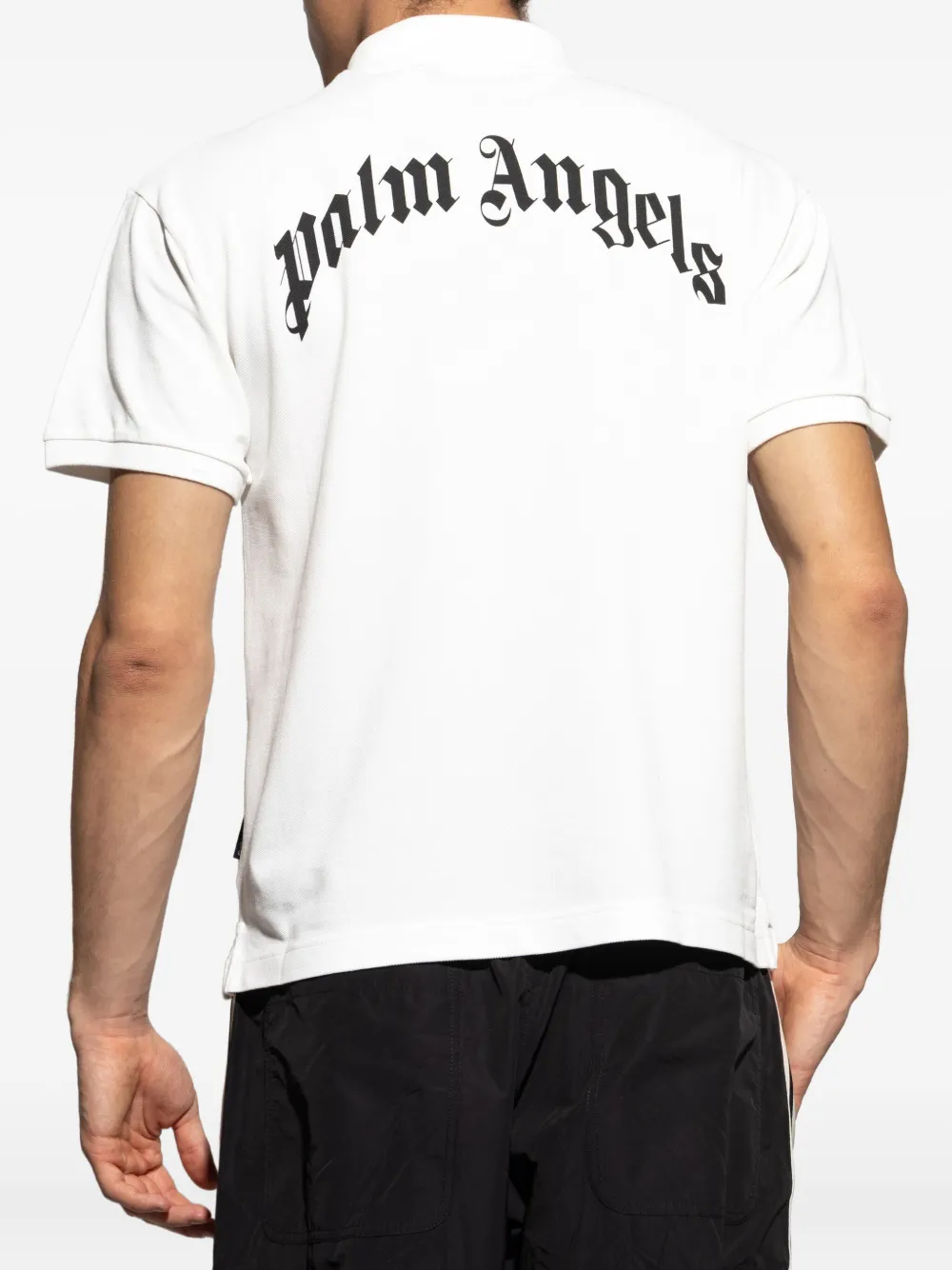 Palm Angels logo-print polo shirt Wit