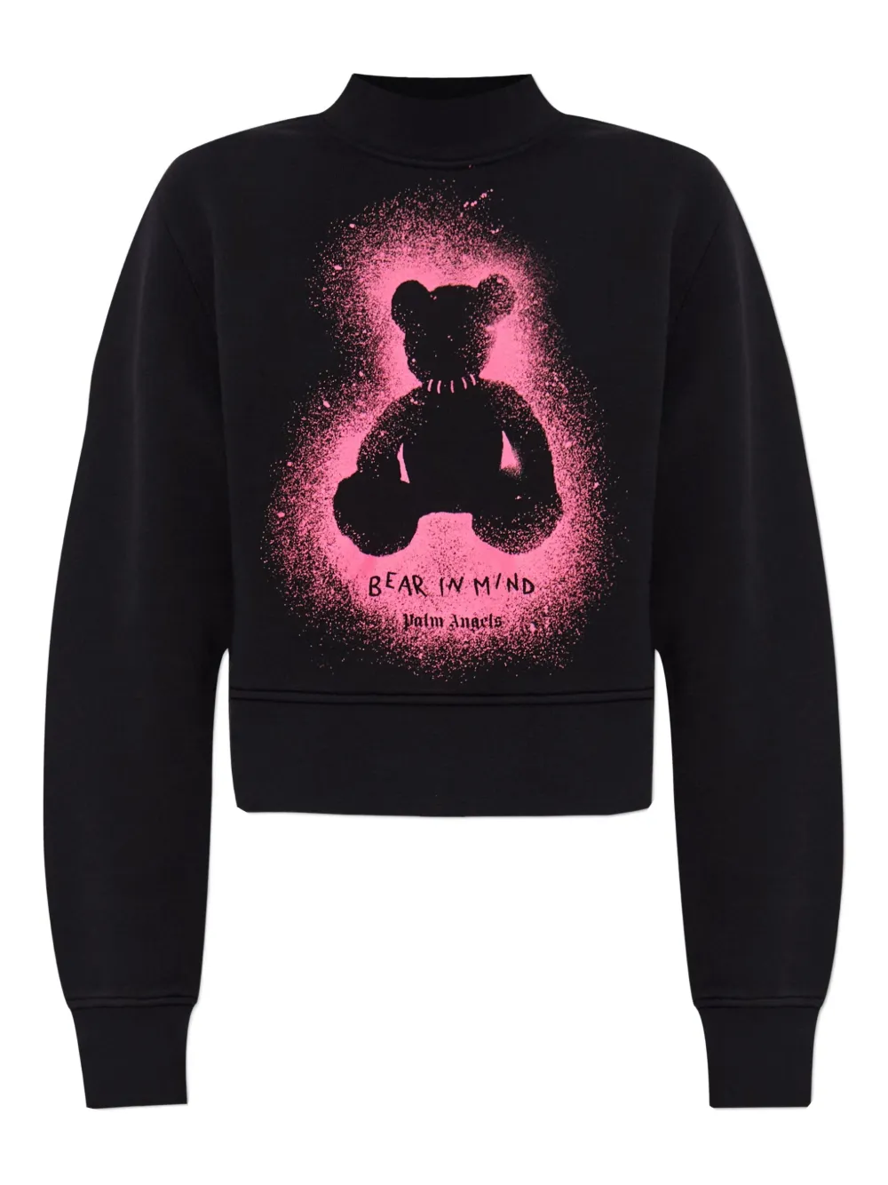 Palm Angels bear spray-paint sweatshirt Zwart
