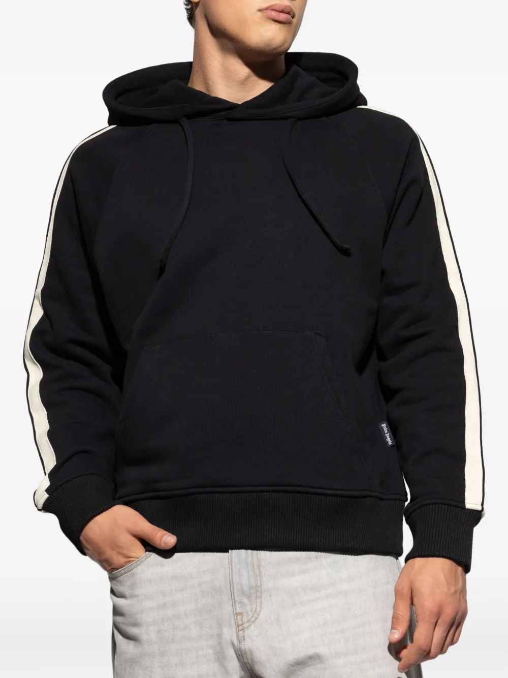 Palm Angels stripe-detail hooded sweatshirt Zwart