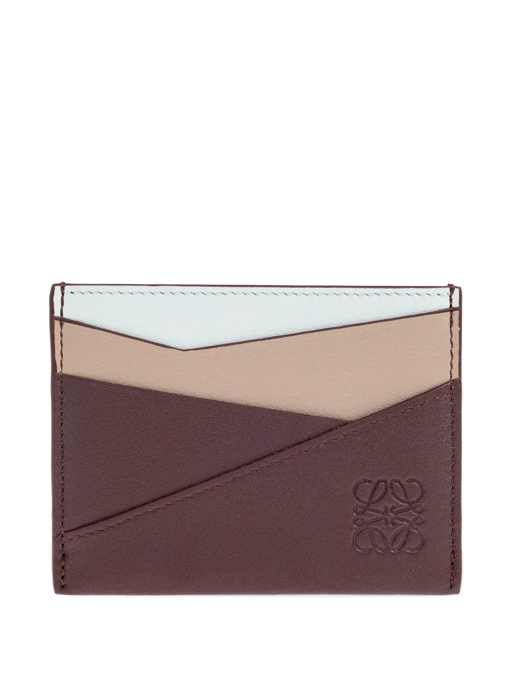 Loewe Leather-panel Cardholder In Red