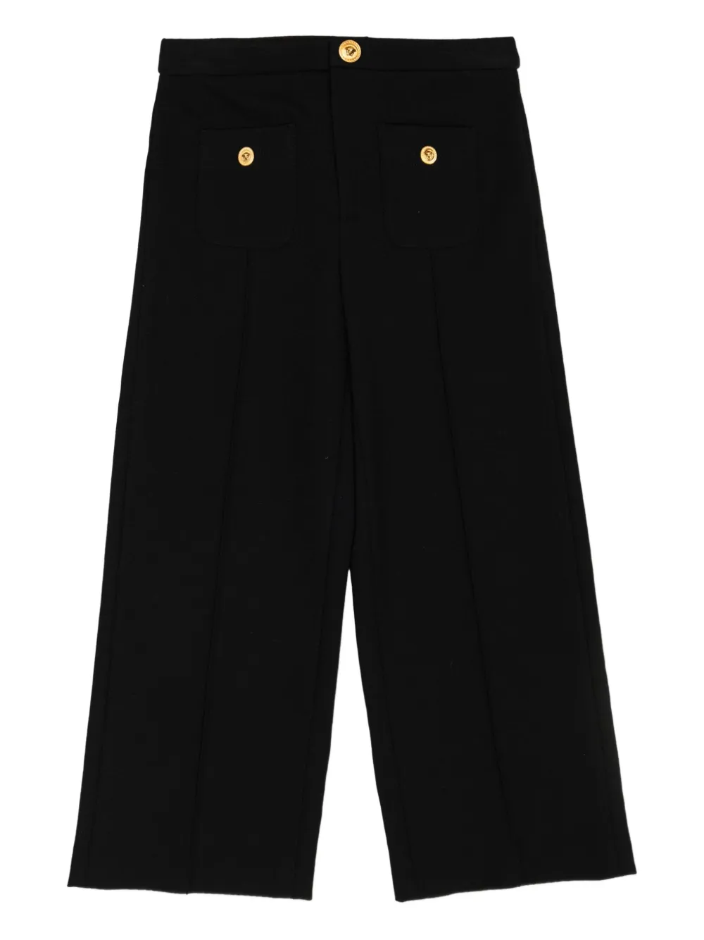 Versace Kids medusa-button trousers 1B000 BLACK
