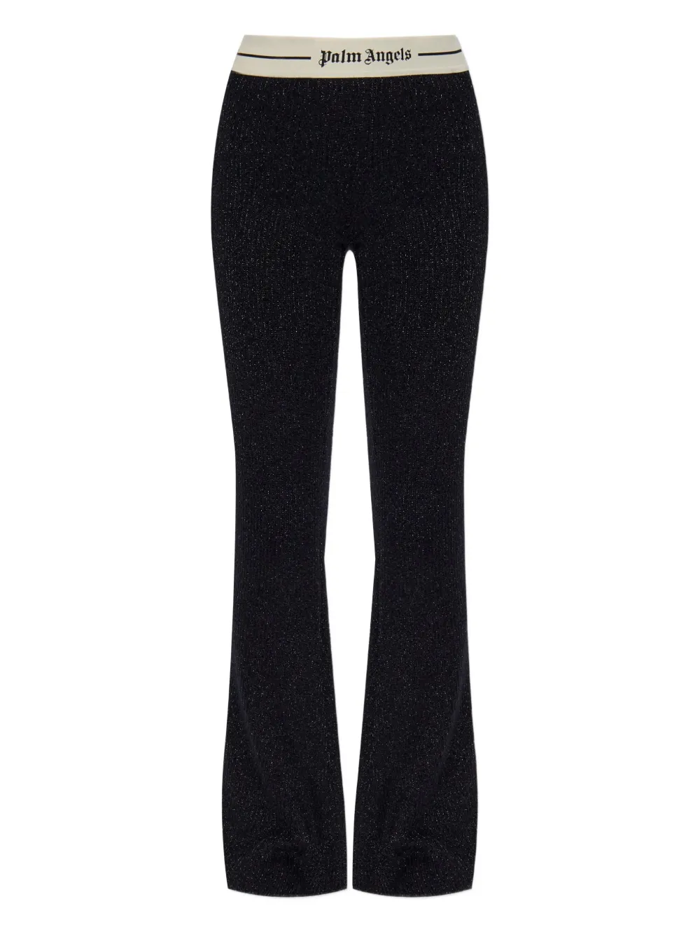 Palm Angels logo-waistband flared trousers Zwart