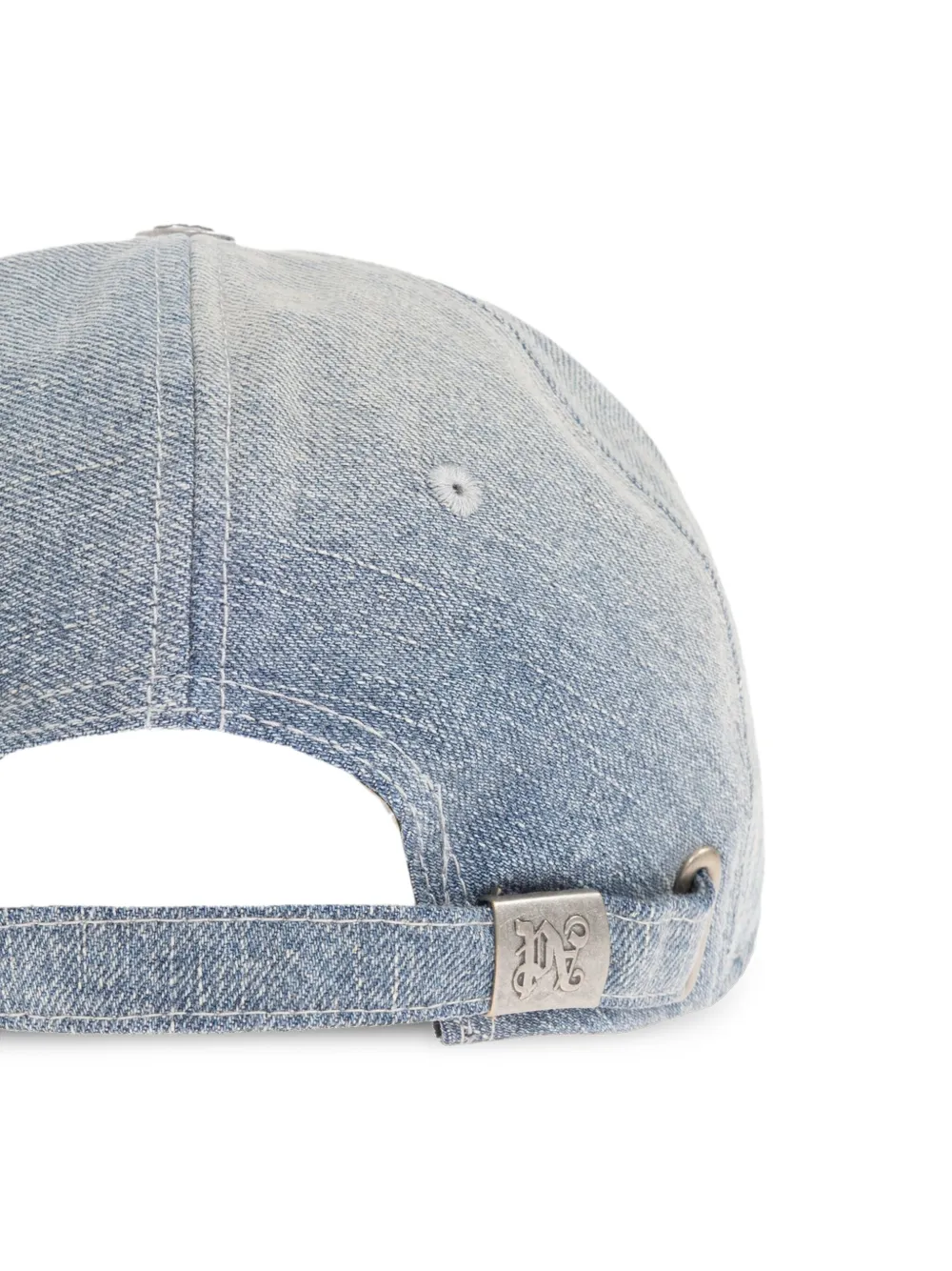 Palm Angels Logo-embroidered Denim Cap In Blue