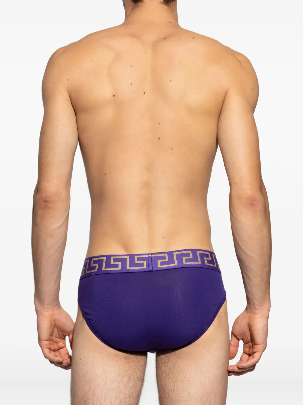 Versace Slip met Greca-detail Paars