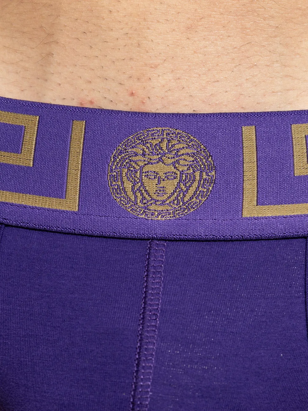 Versace Slip met Greca-detail Paars