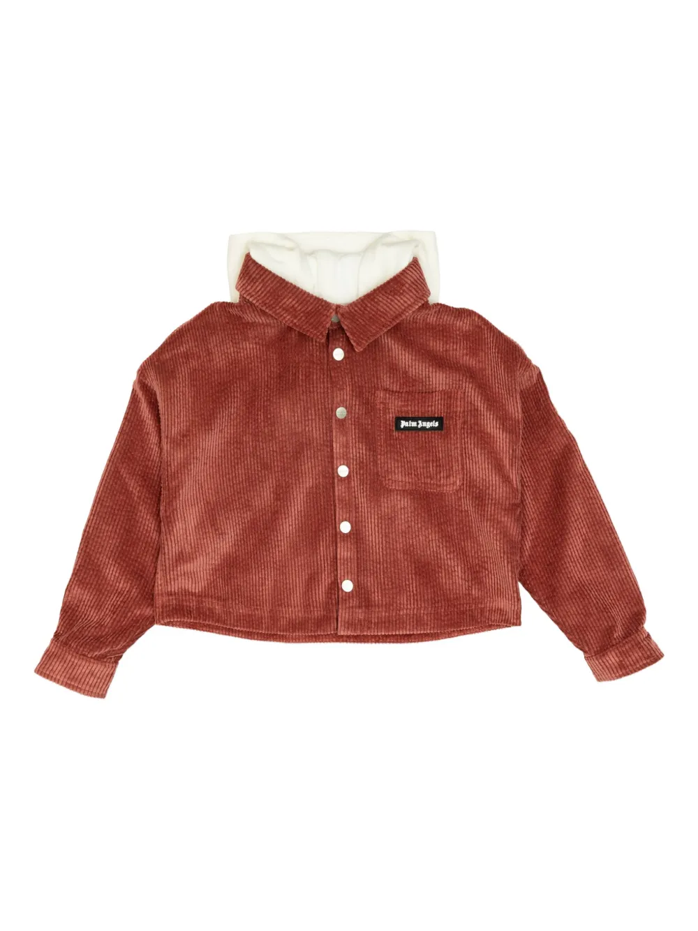 Palm Angels Kids' Hooded Jacket In Brown