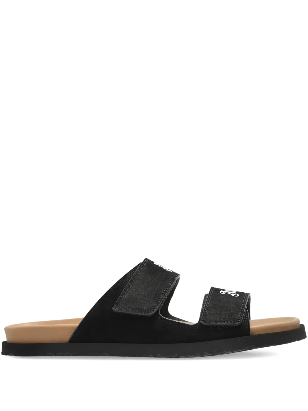 Palm Angels double-strap logo sandals Black