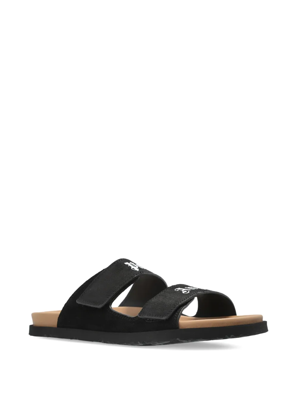 Palm Angels double-strap logo sandals Black