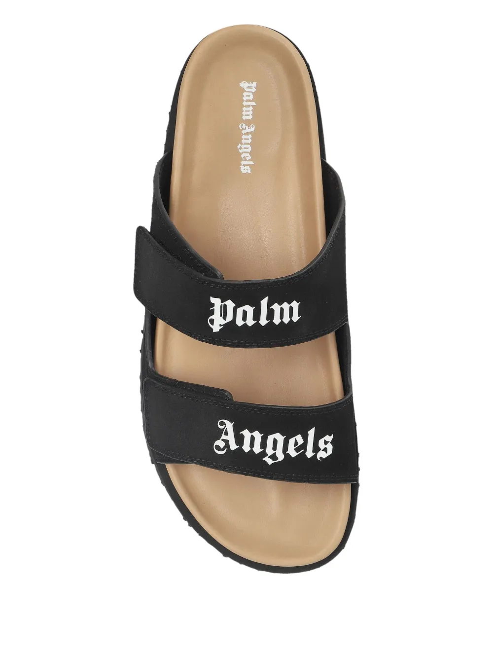 Palm Angels double-strap logo sandals Black