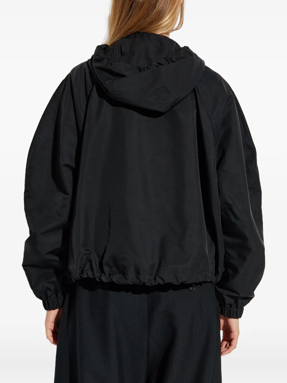 LOEWE hooded drawstring bomber jacket Zwart