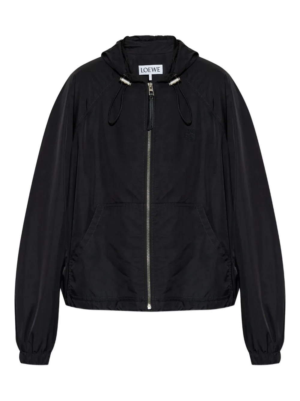 LOEWE hooded drawstring bomber jacket Zwart