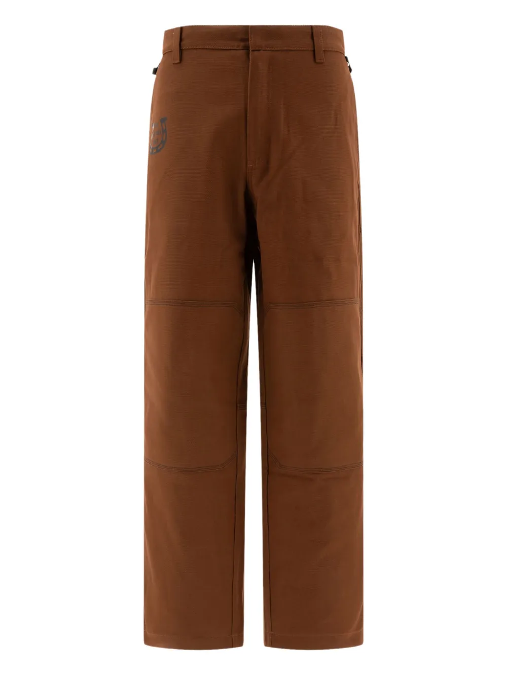 Rayon Vert Panelled Cotton Trousers In Brown
