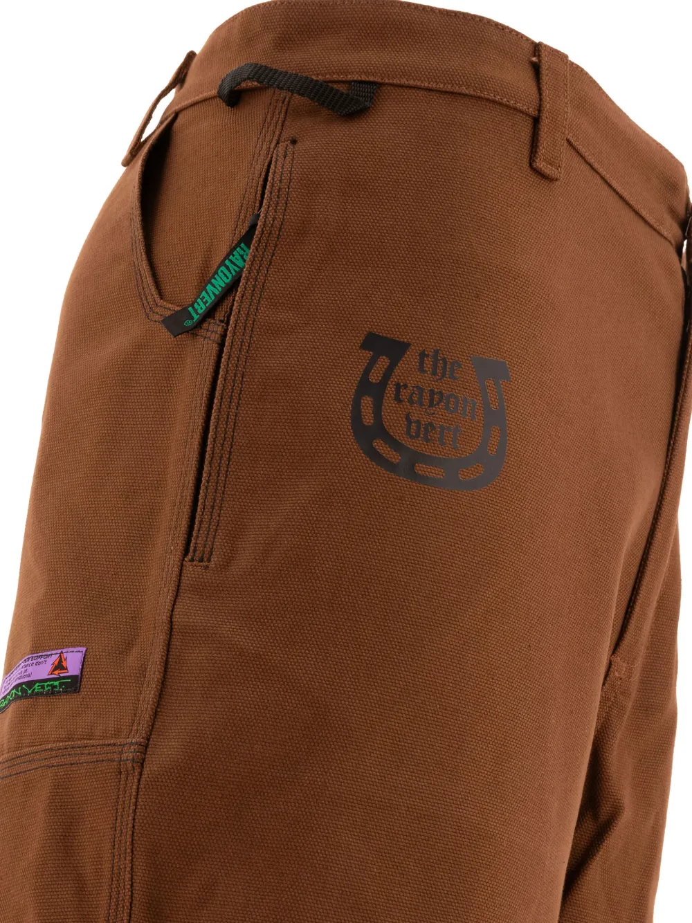 Rayon Vert Panelled Cotton Trousers In Brown