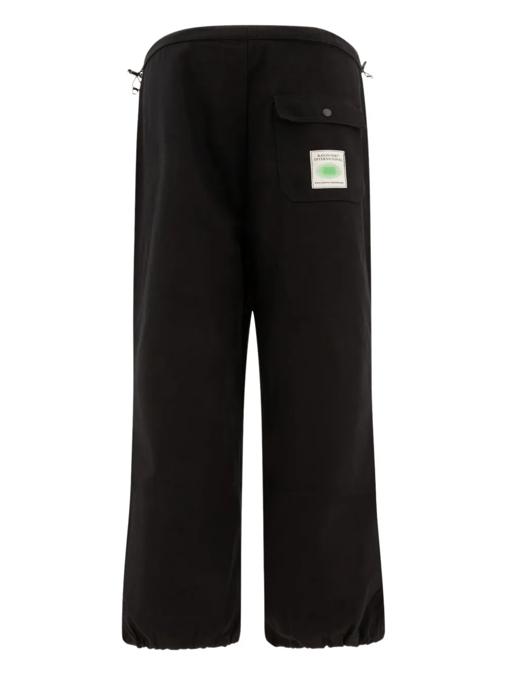 Rayon Vert Elasticated-waist Cotton Trousers In Black