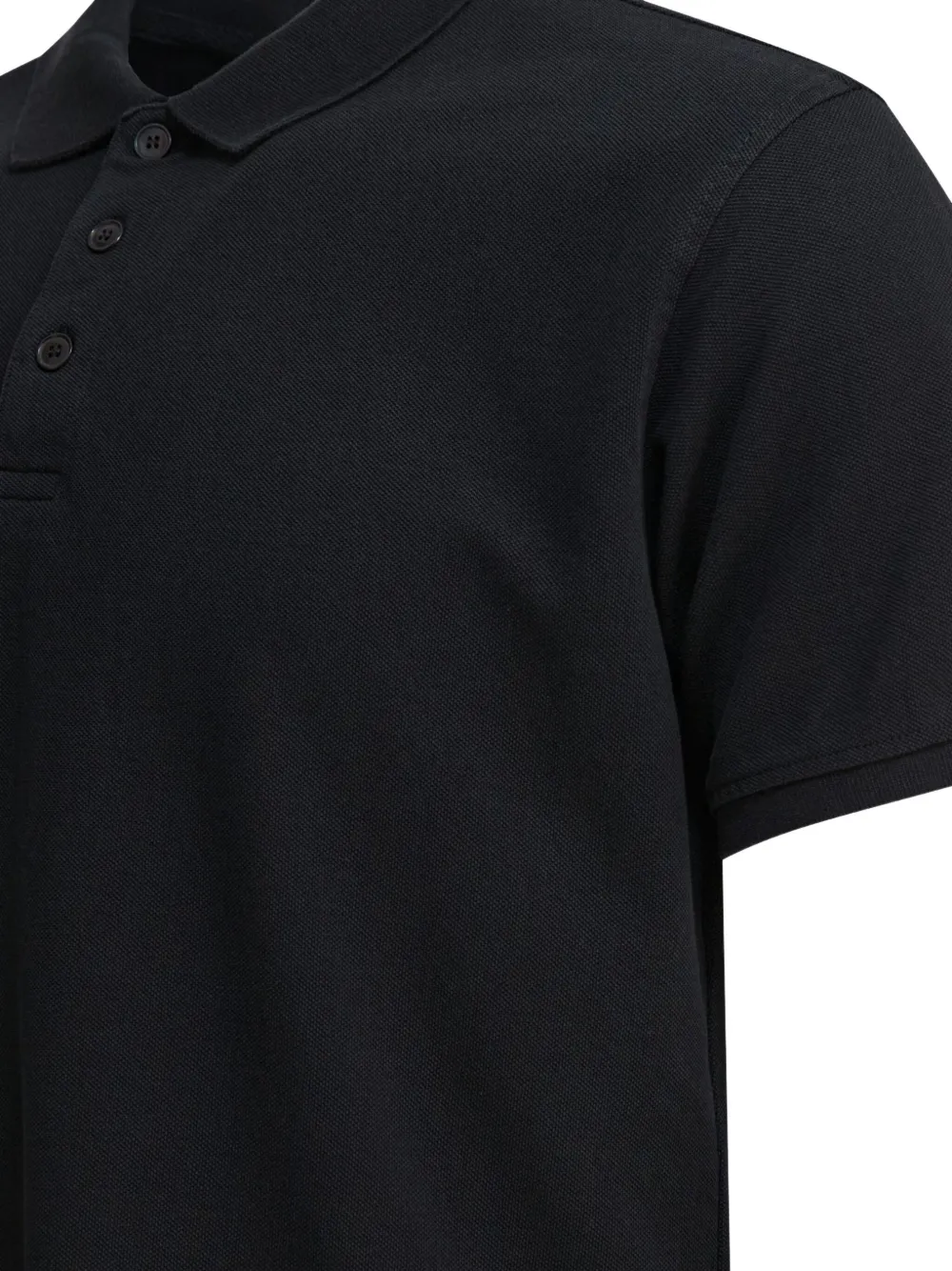 Altum Short-sleeve Buttoned Polo Shirt In Black