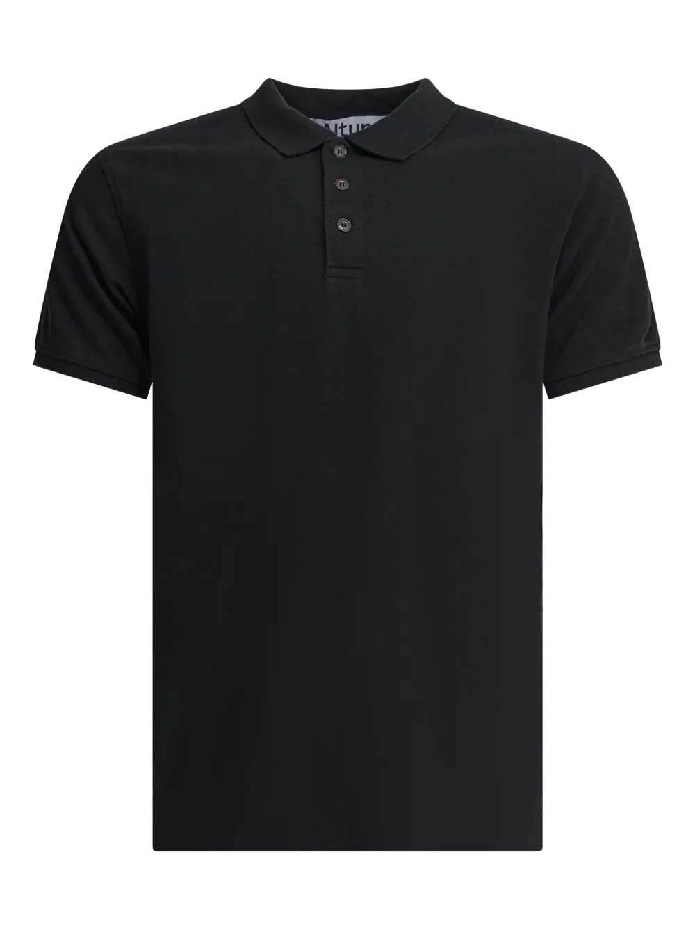 Altum Short-sleeve Buttoned Polo Shirt In Black