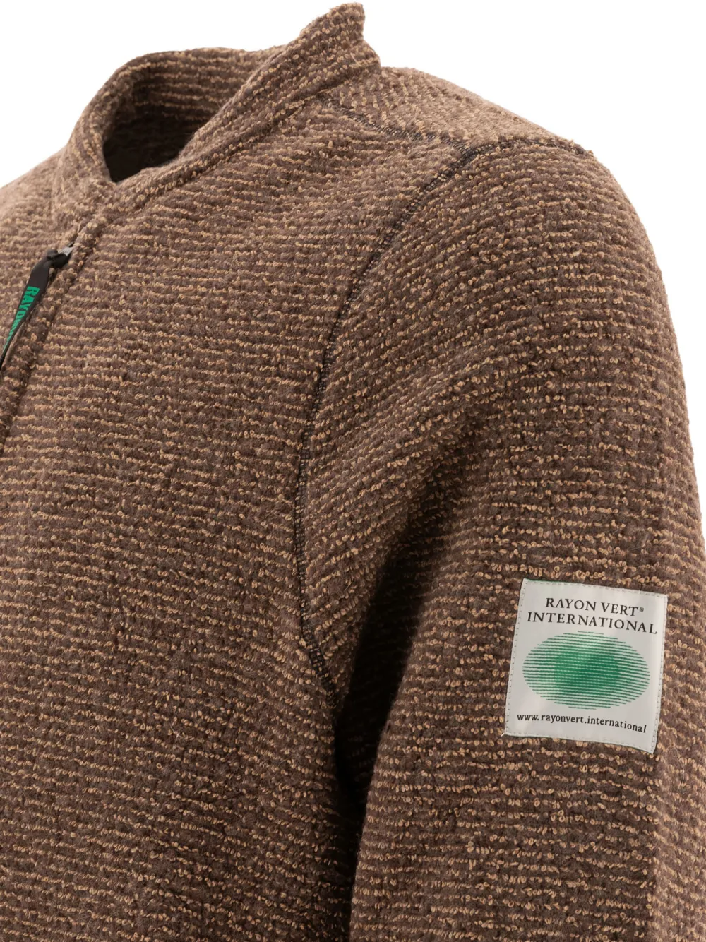 Rayon Vert Fleece jack met logopatch Brown