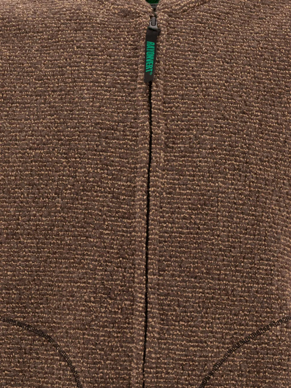 Rayon Vert Fleece jack met logopatch Brown