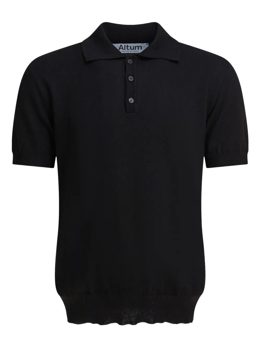 ALTUM short-sleeve knitted polo shirt | Black | Image 1