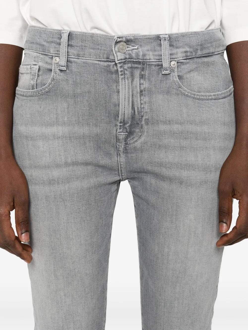 7 For All Mankind Relaxed Skinny Full Scale Trousers In Gray