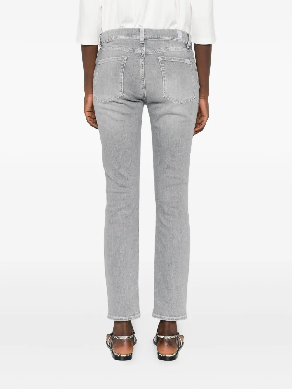 7 For All Mankind Relaxed Skinny Full Scale Trousers In Gray