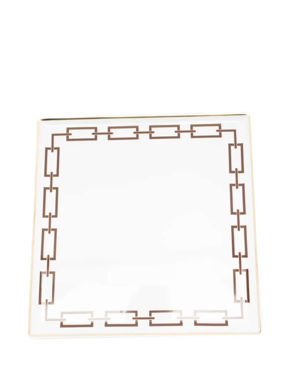 GINORI 1735 chain-border square tray | White | Image 1