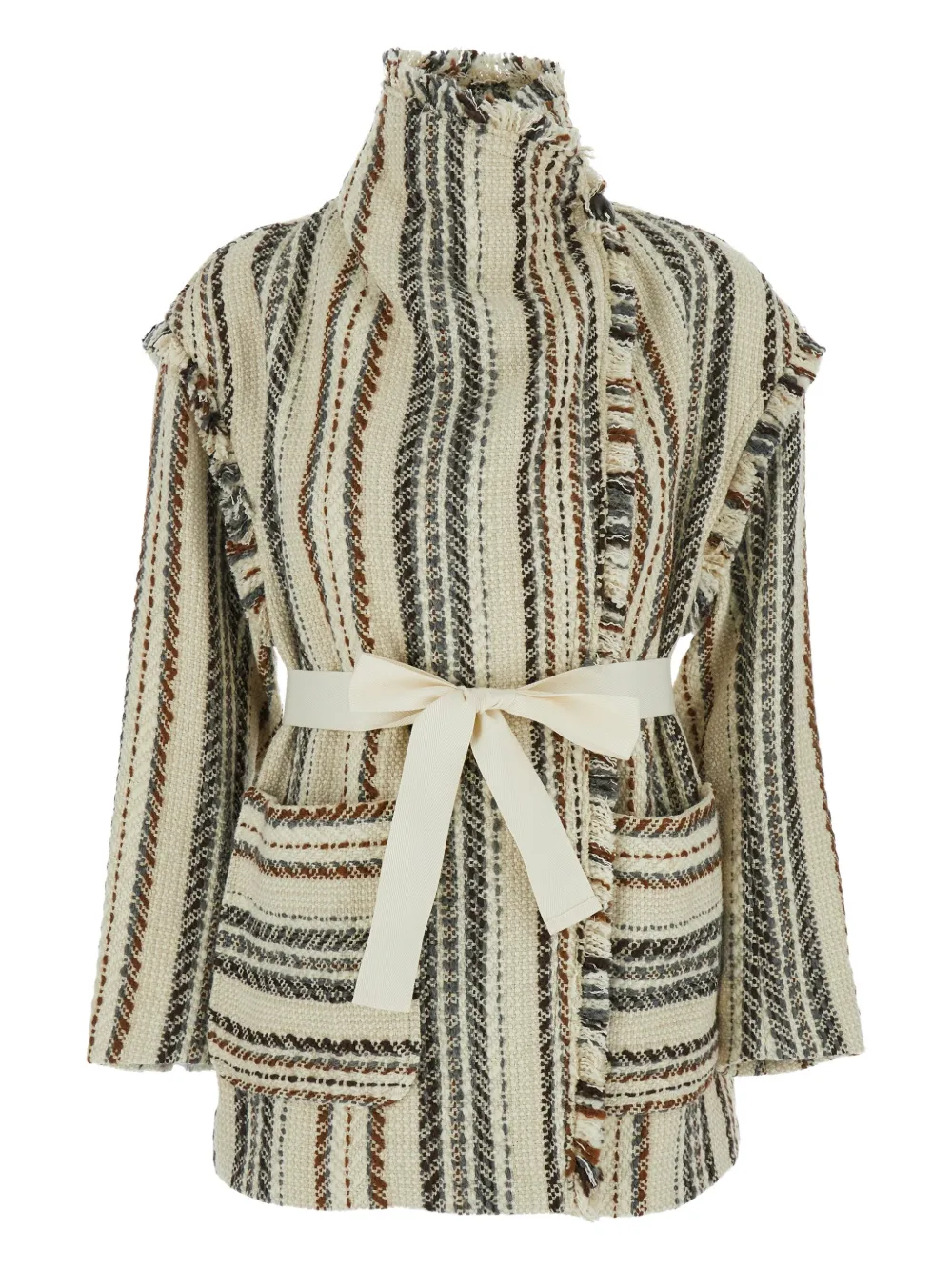 MARANT ÉTOILE Illisa striped fringed jacket - ニュートラル MARANT ÉTOILE Illisa striped fringed jacket - ニュートラル