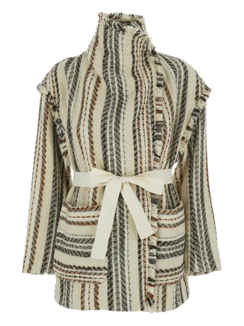 MARANT ÉTOILE Illisa striped fringed jacket
