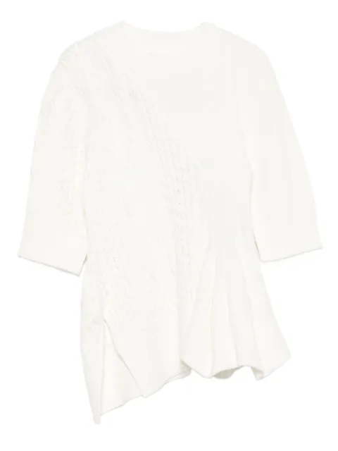 sacai cable-knit flared top
