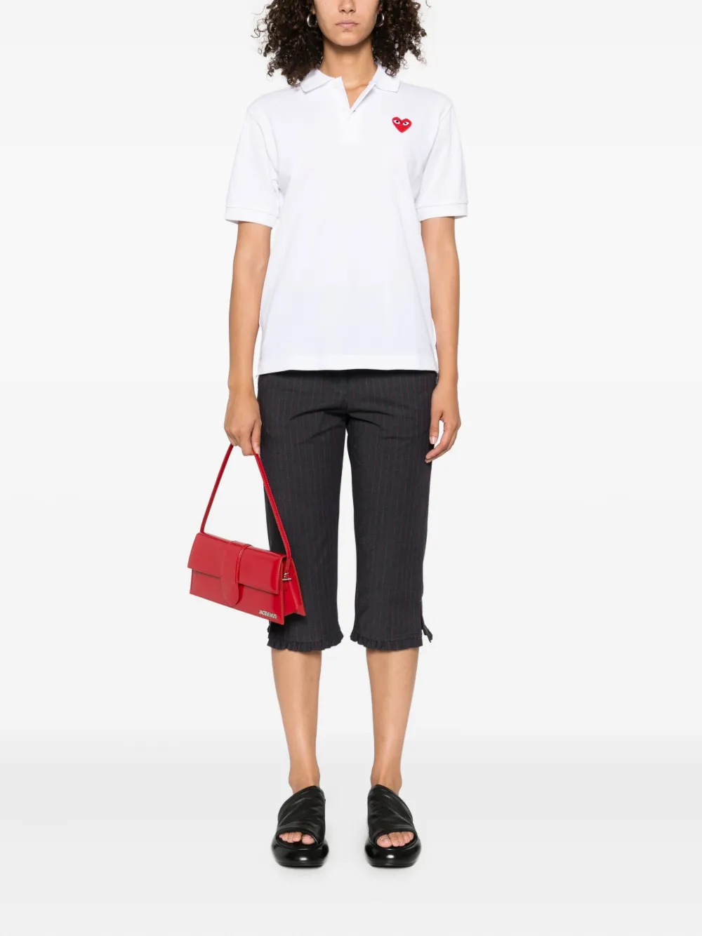 Comme Des Garçons Play heart-patch polo shirt Wit