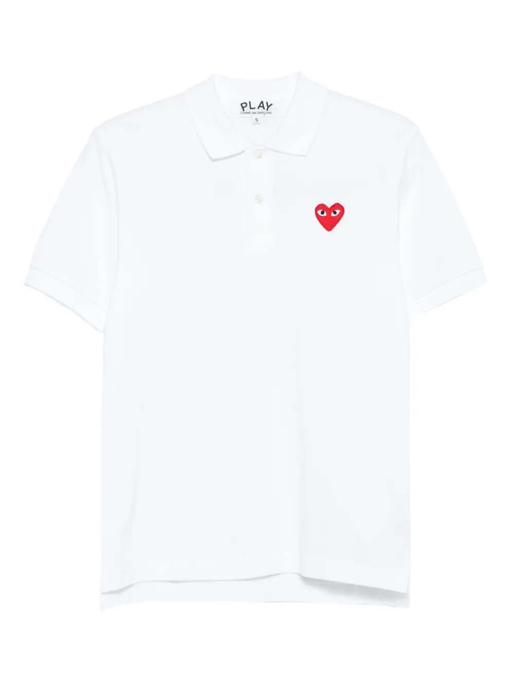 Comme Des Garçons Play heart-patch polo shirt Wit