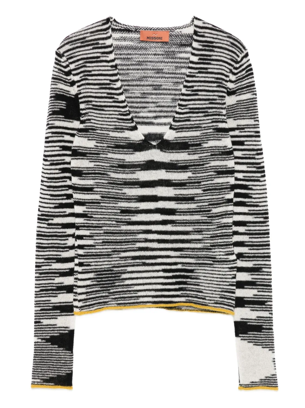 Missoni striped-pattern V-neck sweater Zwart