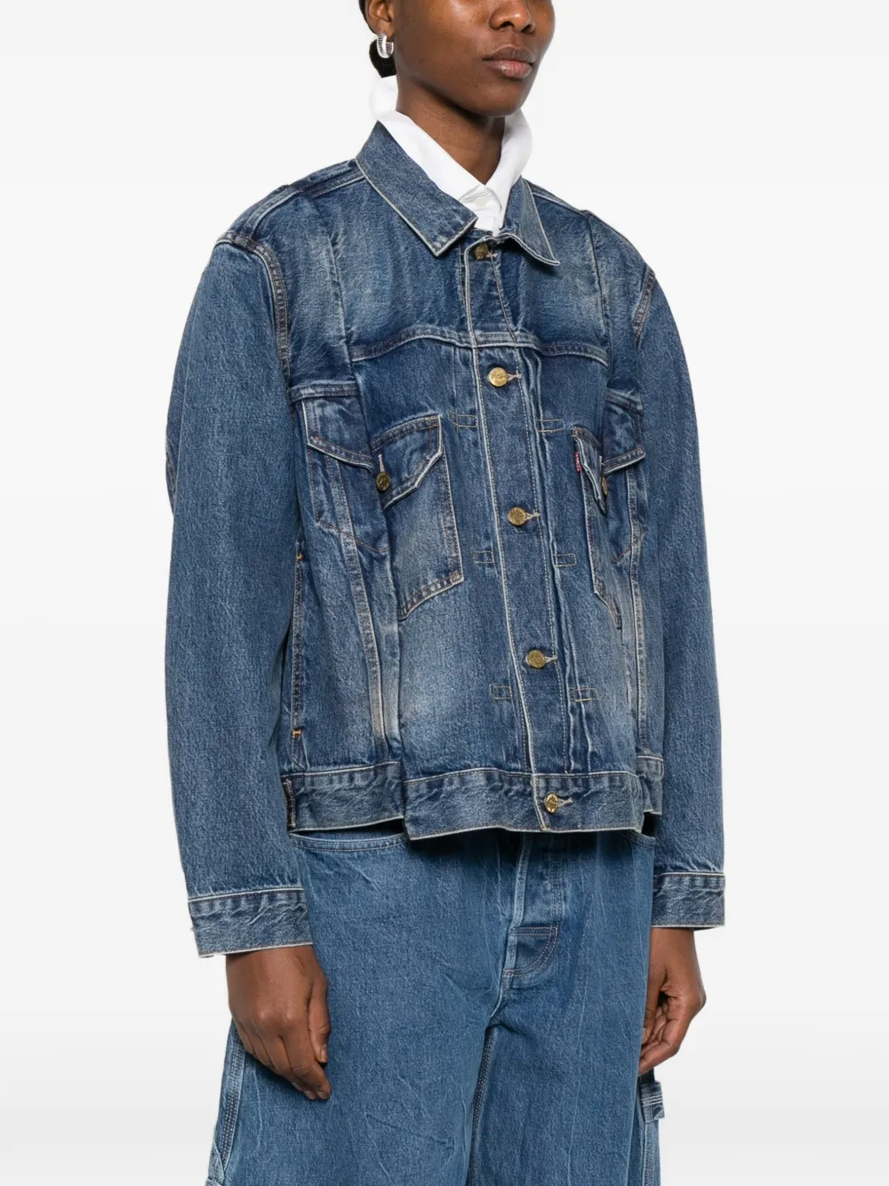  Sacai Buttoned Denim Jacket - Blue 