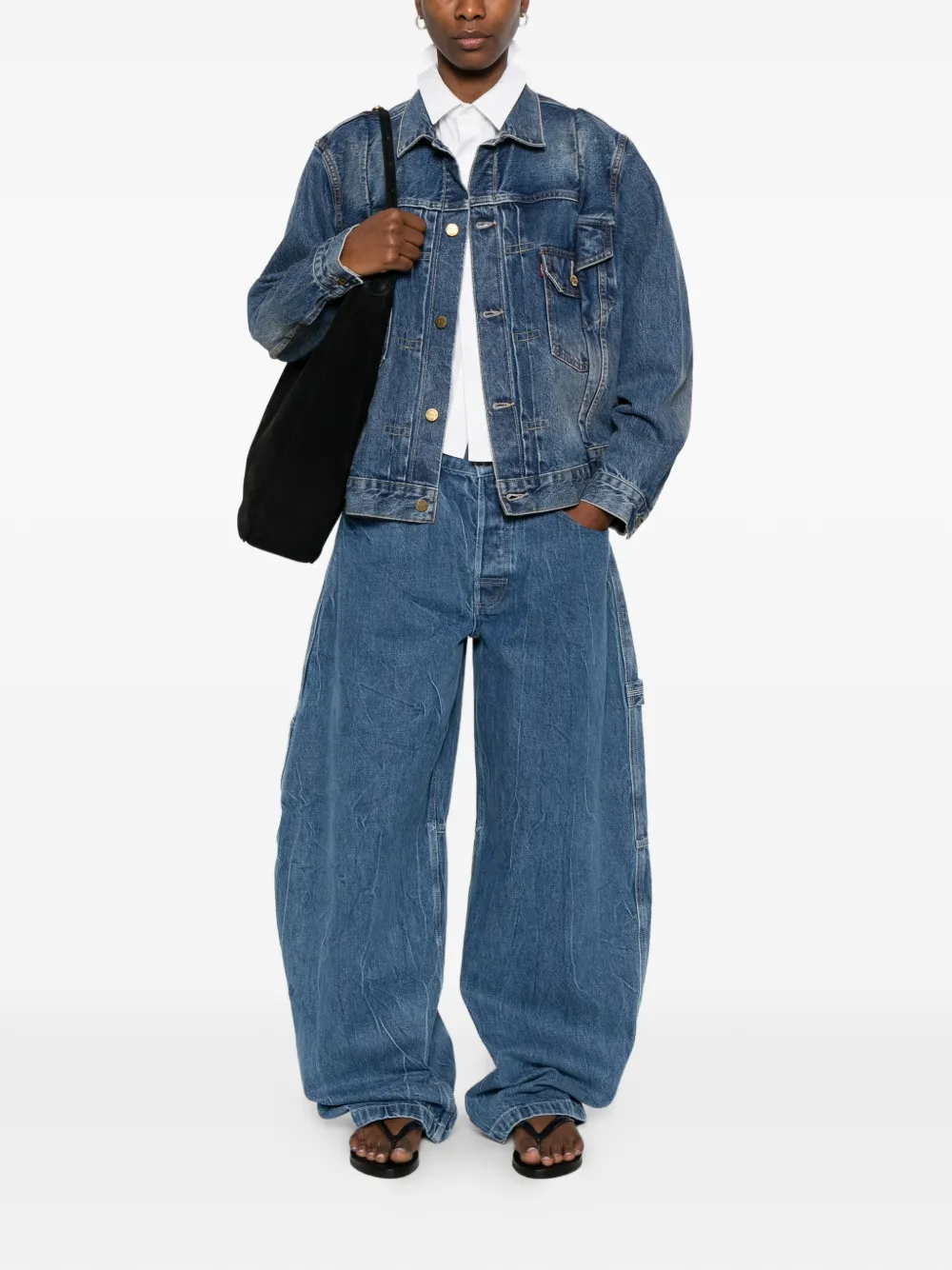  Sacai Buttoned Denim Jacket - Blue 