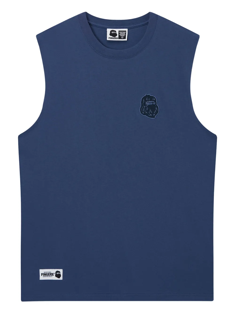 FINGERCROXX embroidered sleeveless vest | Blue | Image 1
