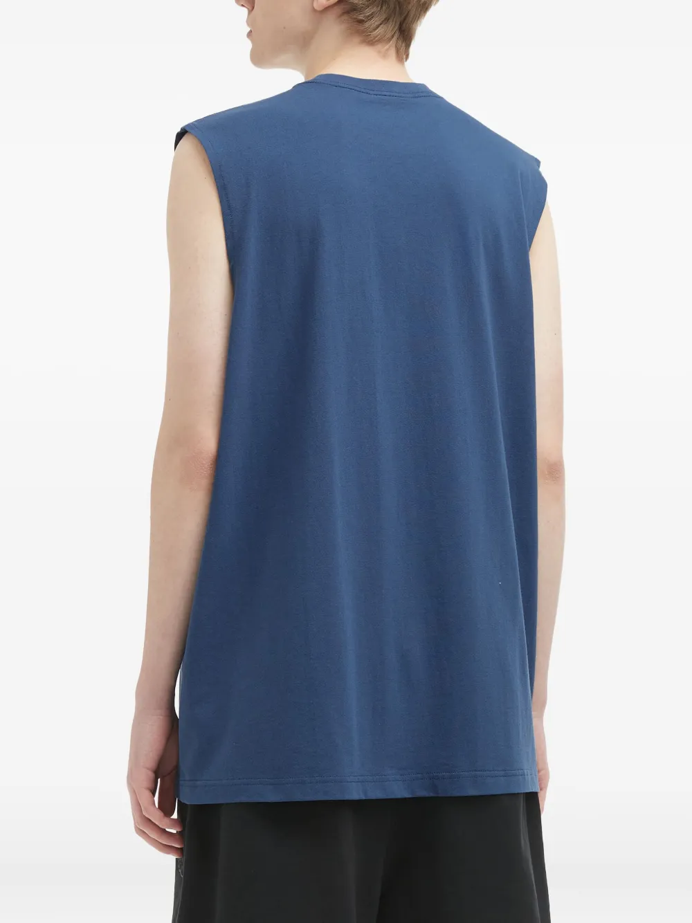 Fingercroxx Embroidered Sleeveless Vest In Blue