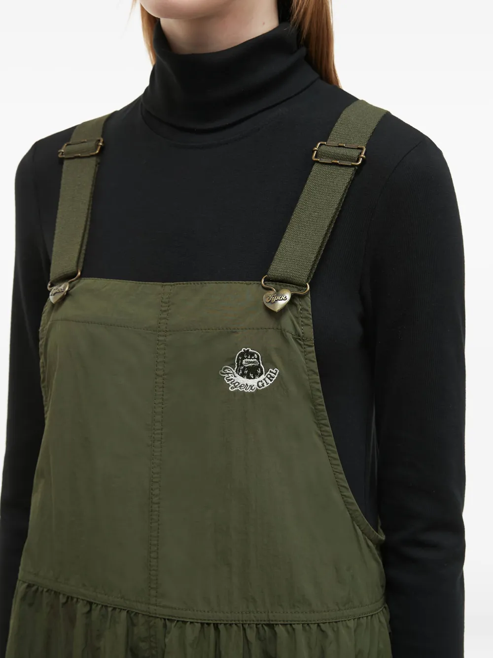 FINGERCROXX Mouwloze midi-jurk met zak Groen