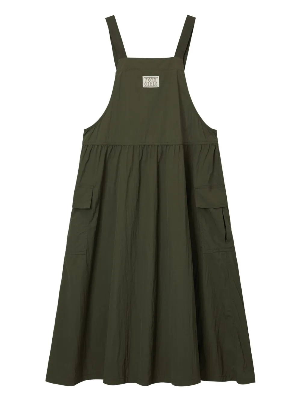 FINGERCROXX Mouwloze midi-jurk met zak Groen