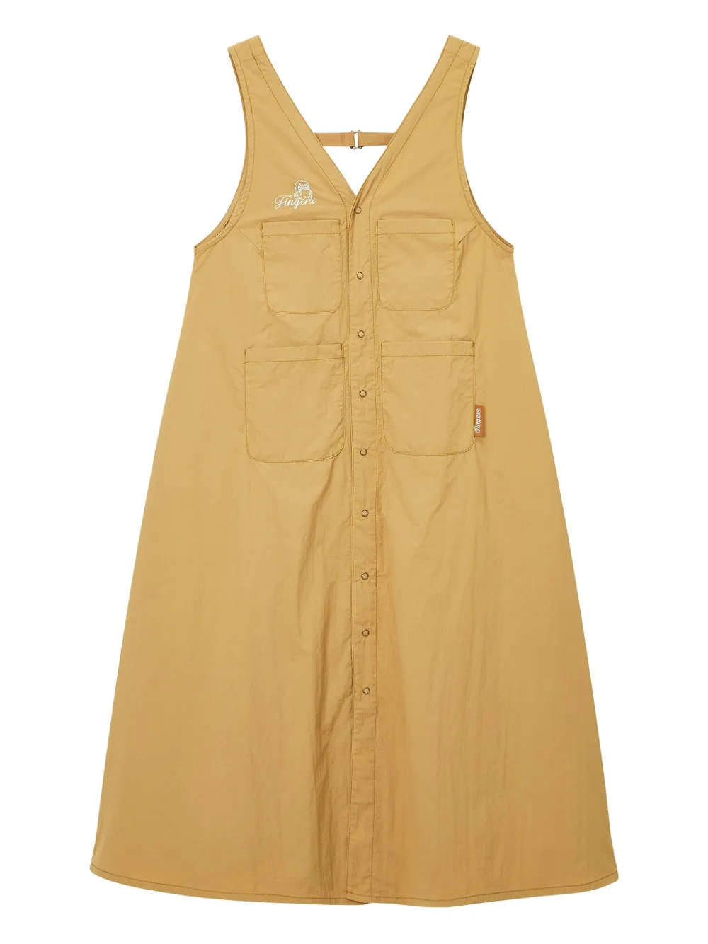 FINGERCROXX button-front pocket midi dress | Yellow | Image 1